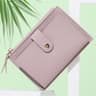 Womens Slim PU Leather Wallet with Crocodile Pattern and Metal Buckle