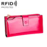 Womens RFID Leather Wallet with Large Capacity and Zipper Compartments