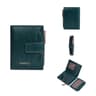 Womens Short PU Leather Wallet with Zipper and Clasp Coin Purse