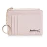 Womens Slim Card Holder Wallet with Keychain and Zippered Coin Purse