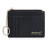 Womens Slim Card Holder Wallet with Keychain and Zippered Coin Purse