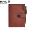 RFID Anti Theft Trifold Wallet with Zipper Coin Purse & Card Slots