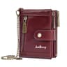 Retro PU Leather Double Zipper Short Wallet with Multiple Card Slots