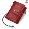 RFID Tri Fold Leather Wallet with Double Zipper Coin Purse and Card Slots