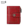Womens RFID Blocking Short Wallet with Multiple Card Slots and Zipper Closure