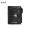 Womens RFID Blocking Short Wallet with Multiple Card Slots and Zipper Closure