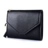 Womens Trifold Wallet with Crocodile Pattern Tassel and Card Holder