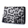 Womens Trifold Wallet with Crocodile Pattern Tassel and Card Holder