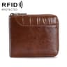 Mens RFID Blocking Wallet with Zipper Closure and Compact PU Design
