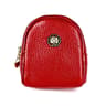 Womens Small Leather Cosmetic Bag with Zipper Portable Mini Purse