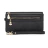 Womens Long Wallet with Double Zippers and Multiple Card Compartments