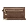 Womens Long Wallet with Double Zippers and Multiple Card Compartments
