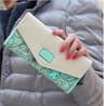 Womens Long Floral PU Leather Wallet with Coin Pocket and Card Holder