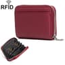 Womens RFID Blocking Leather Coin Purse with Zipper and Card Holder