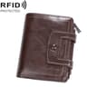 RFID Anti Theft Trifold Wallet with 12 Card Slots and Zipper Coin Purse