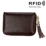 Womens Genuine Cowhide Leather RFID Blocking Wallet With 15 Card Slots 13