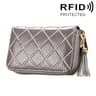 Womens Genuine Cowhide Leather RFID Blocking Card Holder Wallet with 15 Card Slots