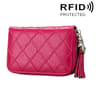 Womens Genuine Cowhide Leather RFID Blocking Card Holder Wallet with 15 Card Slots