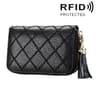 Womens Genuine Cowhide Leather RFID Blocking Card Holder Wallet with 15 Card Slots