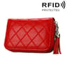 Womens Genuine Cowhide Leather RFID Blocking Card Holder Wallet with 15 Card Slots