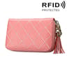 Womens Genuine Cowhide Leather RFID Blocking Card Holder Wallet with 15 Card Slots
