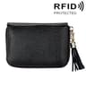 Womens Genuine Cowhide Leather RFID Blocking Card Holder Wallet With Zipper 13