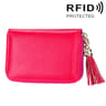 Womens Genuine Cowhide Leather RFID Blocking Card Holder Wallet With Zipper 14