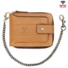 Mens Leather RFID Wallet with Zipper Closure and Multiple Card Slots