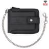Mens Leather RFID Wallet with Zipper Closure and Multiple Card Slots