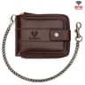 Mens Leather RFID Wallet with Zipper Closure and Multiple Card Slots