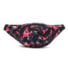 Womens Floral PU Leather Waist Bag with Adjustable Strap and Zipper Pocket