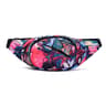 Womens Floral PU Leather Waist Bag with Adjustable Strap and Zipper Pocket