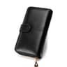 Womens Long Trifold PU Leather Wallet with Zipper Coin Pocket and Card Holder
