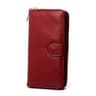 Womens Long Trifold PU Leather Wallet with Zipper Coin Pocket and Card Holder
