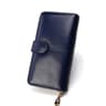 Womens Long Trifold PU Leather Wallet with Zipper Coin Pocket and Card Holder