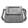 Womens Soft PU Leather Messenger Bag with Flap Closure and Multiple Pockets