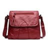 Womens Soft PU Leather Messenger Bag with Flap Closure and Multiple Pockets