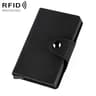 Genuine Leather RFID Card Holder with Automatic Pop Up Aluminum Case