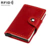 Genuine Leather RFID Card Holder with Automatic Pop Up Aluminum Case