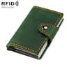Genuine Leather RFID Card Holder with Automatic Pop Up Aluminum Case