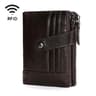 Retro Cowhide Leather Wallet With Dual Zippers And Multiple Card Slots 2