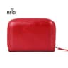 Leather RFID Blocking Accordion Card Holder with Multi Slot Zipper Design