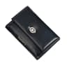 Womens Compact Trifold Zipper Wallet with Lanyard and Card Slots