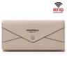 Womens Leather Long Wallet with RFID Protection and Multiple Card Slots