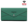 Womens Leather Long Wallet with RFID Protection and Multiple Card Slots