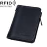 Retro PU Leather Tri Fold Wallet with Multiple Card Slots and Zipper