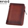 Retro PU Leather Tri Fold Wallet with Multiple Card Slots and Zipper
