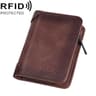Retro PU Leather Tri Fold Wallet with Multiple Card Slots and Zipper
