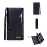 Womens Long PU Leather Zipper Wallet with 11 Card Slots and Lychee Texture
