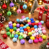 100 Pack Painted Mini Round Bell Charms for DIY Crafts and Christmas Decorations
